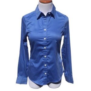 Banana Republic Non-Iron Stretch Cotton Button Down Dress Shirt, Royal Blue